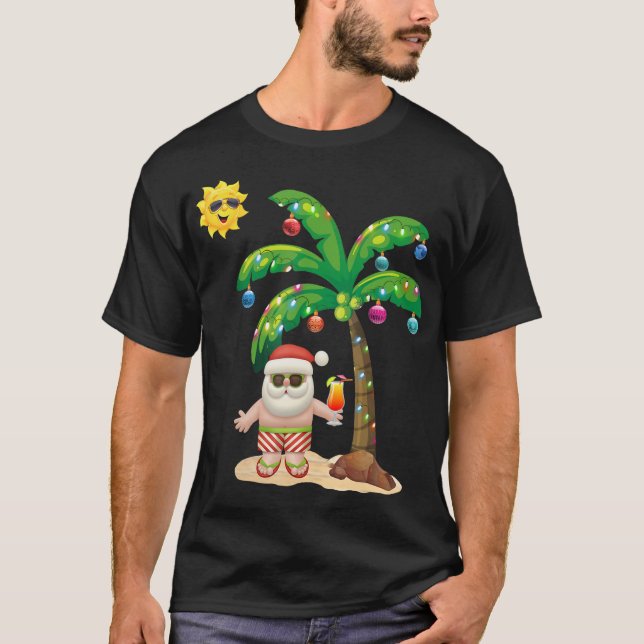 Summer Santa Claus Shirt Christmas Mele Kalikimaka (Front)