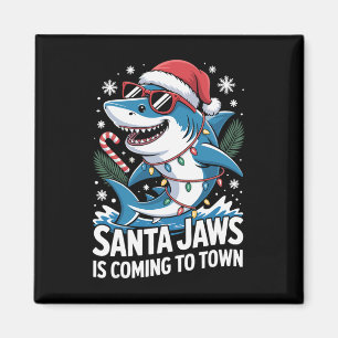 Summer Santa Jaws Vacation Christmas In July Shark Magnet