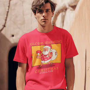 Summer Santa Spreading Cool Tip for Global Warming T-Shirt