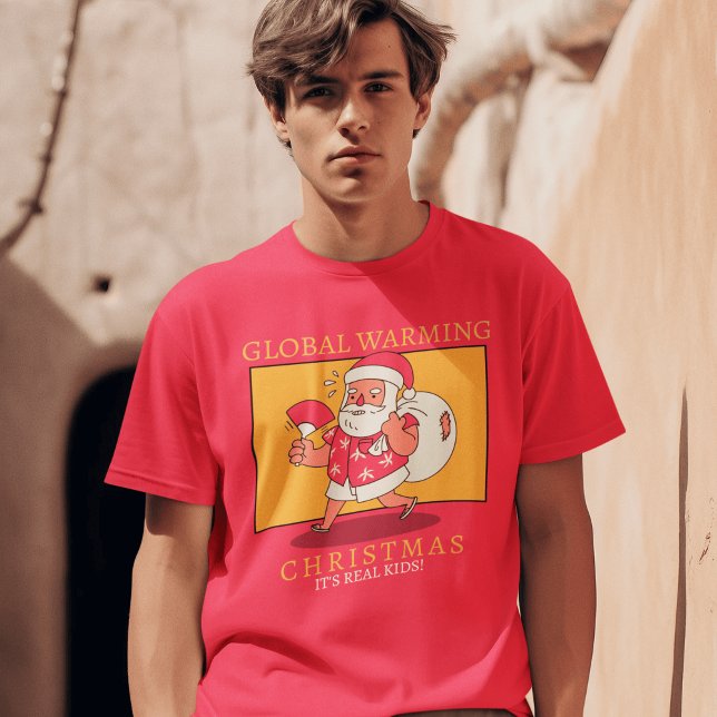 Summer Santa Spreading Cool Tip for Global Warming T-Shirt (Creator Uploaded)