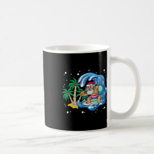 Summer Santa Surfing Beach Waves Christmas In July Coffee Mug