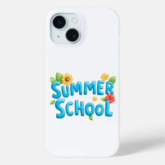 Summer School - Summer School Text with Flowers Case-Mate iPhone Case (Back)