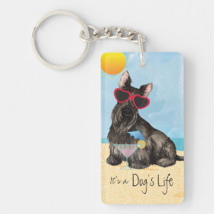 Summer Scottish Terrier Key Ring