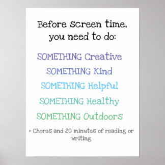 Summer Screen Time Rules simple poster