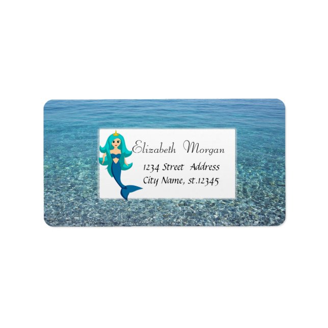 Summer, Sea, Ocean, Mermaid Label (Front)