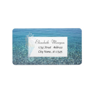 Summer, Sea, Ocean, Sea horse Label