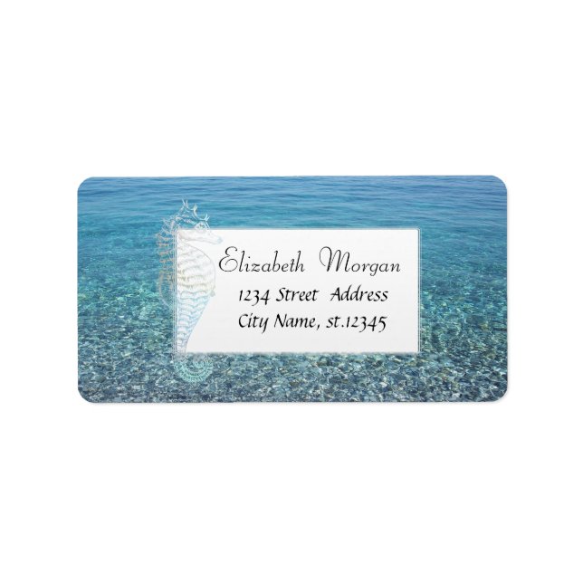 Summer, Sea, Ocean, Sea horse Label (Front)