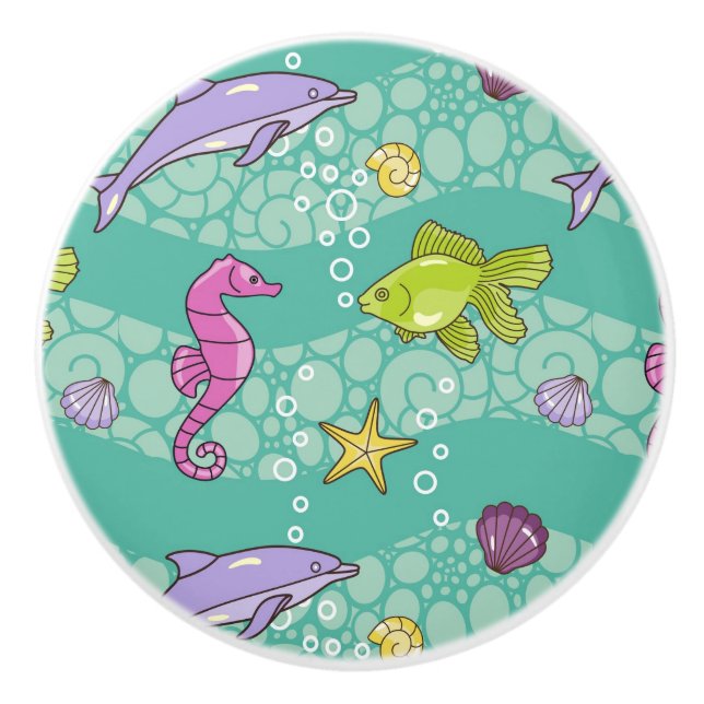 Summer Sea Pattern Ceramic Knob (Front)