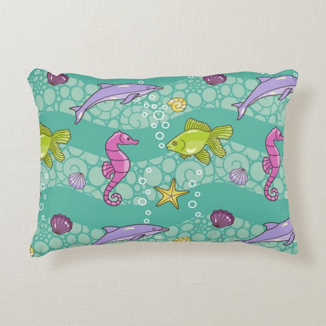 Summer Sea Pattern Decorative Cushion (Front)