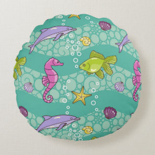 Summer Sea Pattern Round Cushion