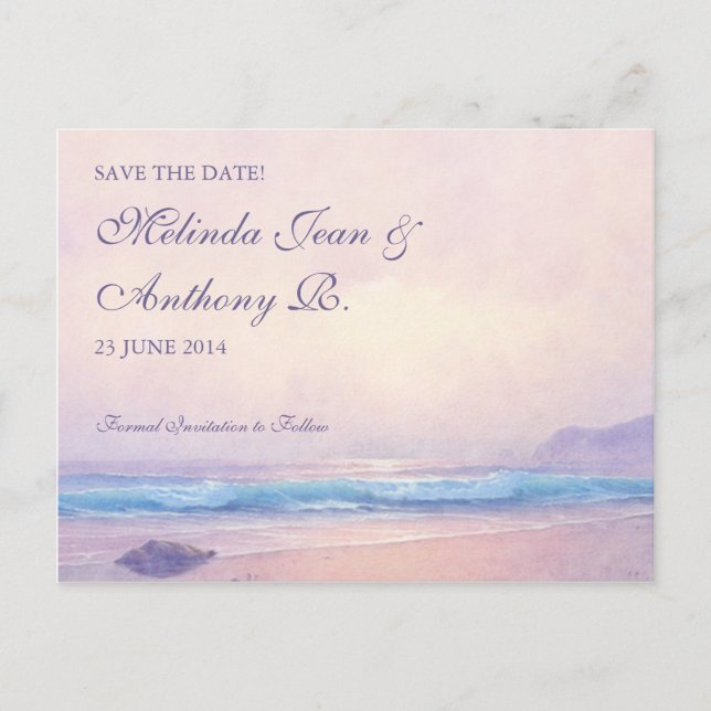 Summer Sea Save the Date Postcard (Front)
