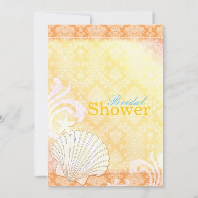 Summer Sea Shell Beach Bridal Shower Invitation (Front)