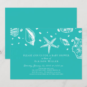 Summer Sea Shells Baby Shower Invitation