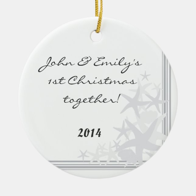 Summer Sea Shells Beach Personalised Name Ornament (Front)