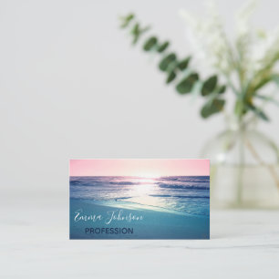 Summer Sea Sunset Tropical Beach Photo Business Card