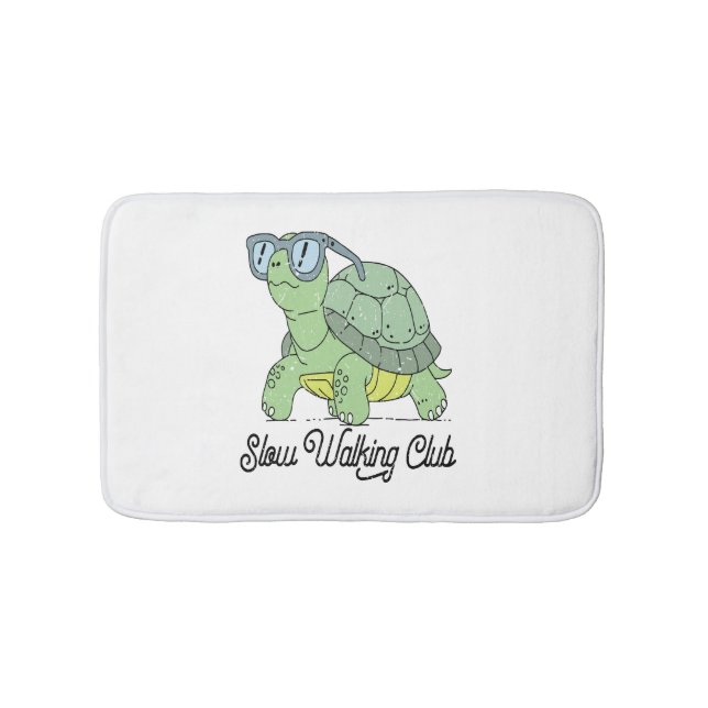 Summer Sea Turtle Floral Boho Flower Bath Mat (Front)