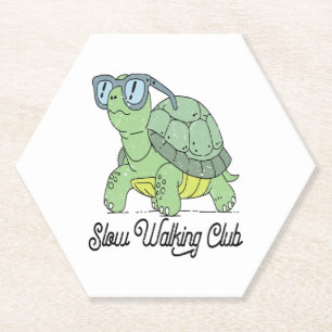 Summer Sea Turtle Floral Boho Flower Paper Coaster