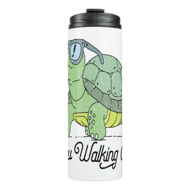Summer Sea Turtle Floral Boho Flower Thermal Tumbler (Front)