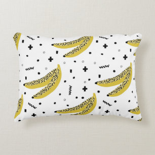 Summer seamless pattern with bananas in pop art st decorative cushion