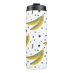 Summer seamless pattern with bananas in pop art st thermal tumbler