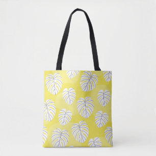 Summer seamless pattern with white stylised monste tote bag