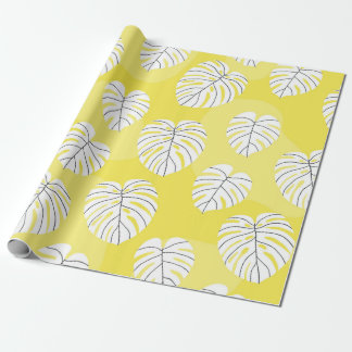 Summer seamless pattern with white stylised monste wrapping paper