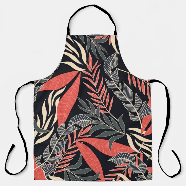 Summer seamless tropical pattern with bright yello apron (Front)