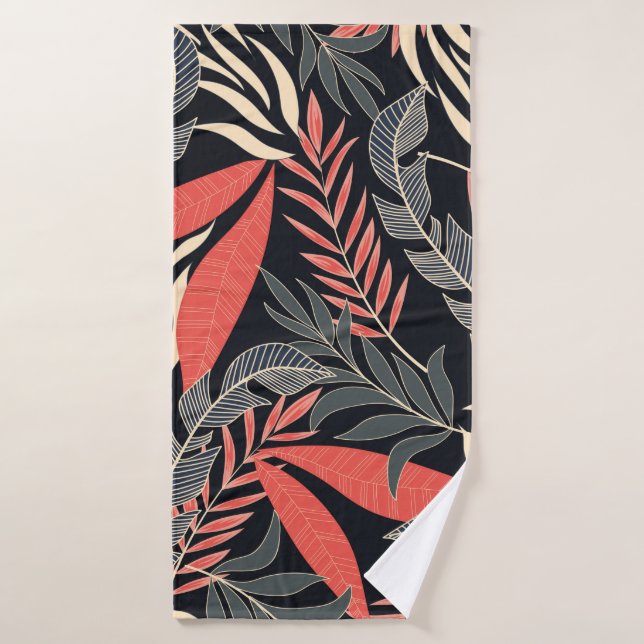 Summer seamless tropical pattern with bright yello bath towel (Bath Towel)