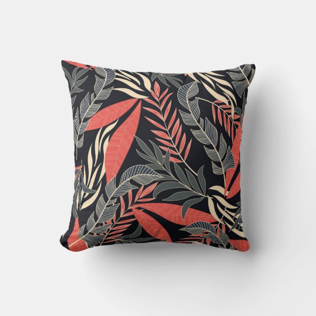 Summer seamless tropical pattern with bright yello cushion (Front)