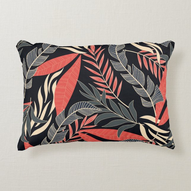 Summer seamless tropical pattern with bright yello decorative cushion (Front)