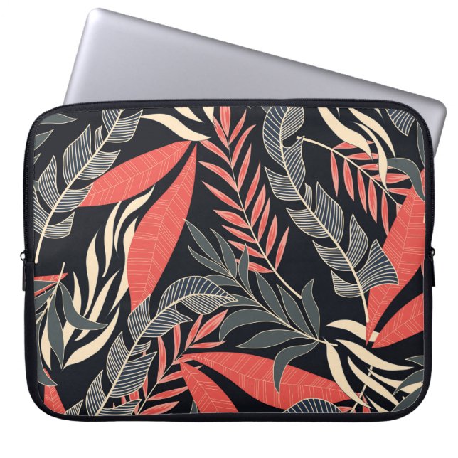 Summer seamless tropical pattern with bright yello laptop sleeve (Front)