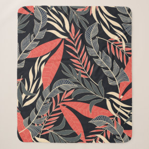 Summer seamless tropical pattern with bright yello sherpa blanket