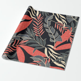 Summer seamless tropical pattern with bright yello wrapping paper