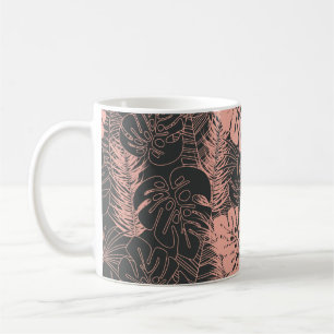 Summer seamless tropical pattern with monstera pal coffee mug