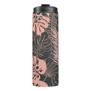 Summer seamless tropical pattern with monstera pal thermal tumbler