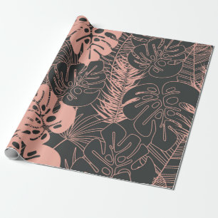 Summer seamless tropical pattern with monstera pal wrapping paper