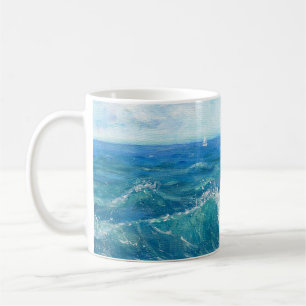 Summer seascape, blue waves, acrylic painting. coffee mug