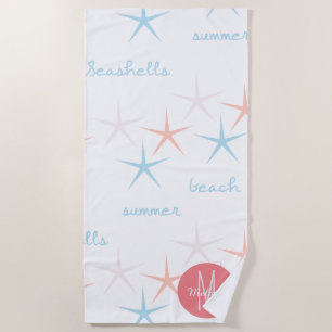 Summer Seashells Beach Starfish Towel