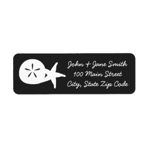 Summer Seashells in Black Return Address Label