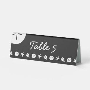 Summer Seashells in Black Table Tent Sign