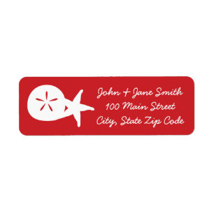 Summer Seashells in Cherry Return Address Label