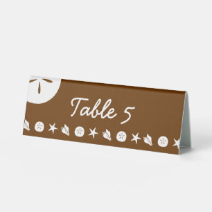 Summer Seashells in Chocolate Table Tent Sign