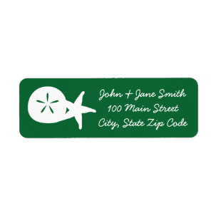 Summer Seashells in Green Return Address Label