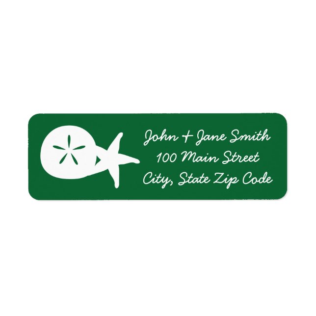 Summer Seashells in Green Return Address Label (Front)