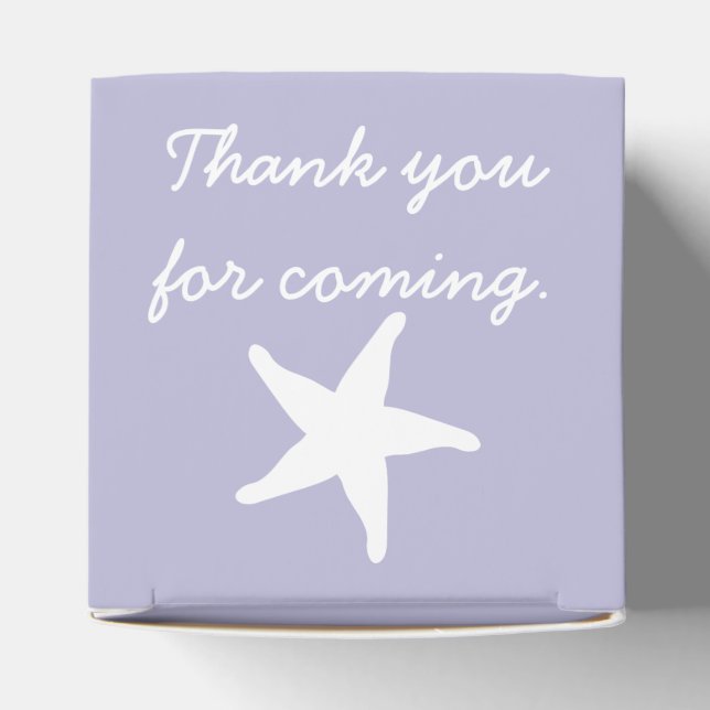 Summer Seashells in Lavender Favour Box (Top)