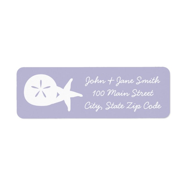 Summer Seashells in Lavender Return Address Label (Front)