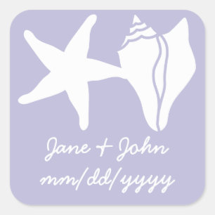 Summer Seashells in Lavender Sticker