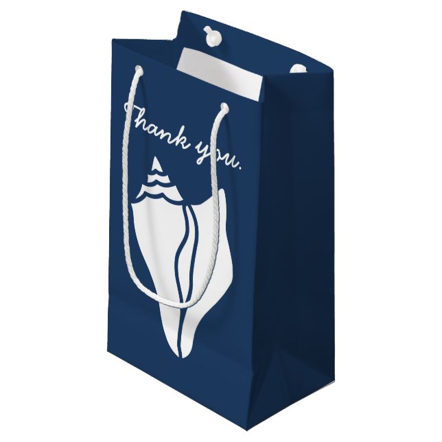 Summer Seashells in Navy Gift Bag (Front Angled)