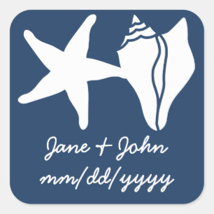 Summer Seashells in Navy Sticker