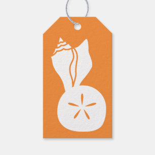 Summer Seashells in Orange Gift Tag